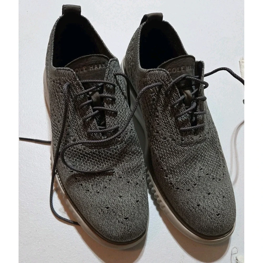 Cole Haan Mens Gray Lace-Up Dress Formal Oxfords Shoes 9 Medium C35109